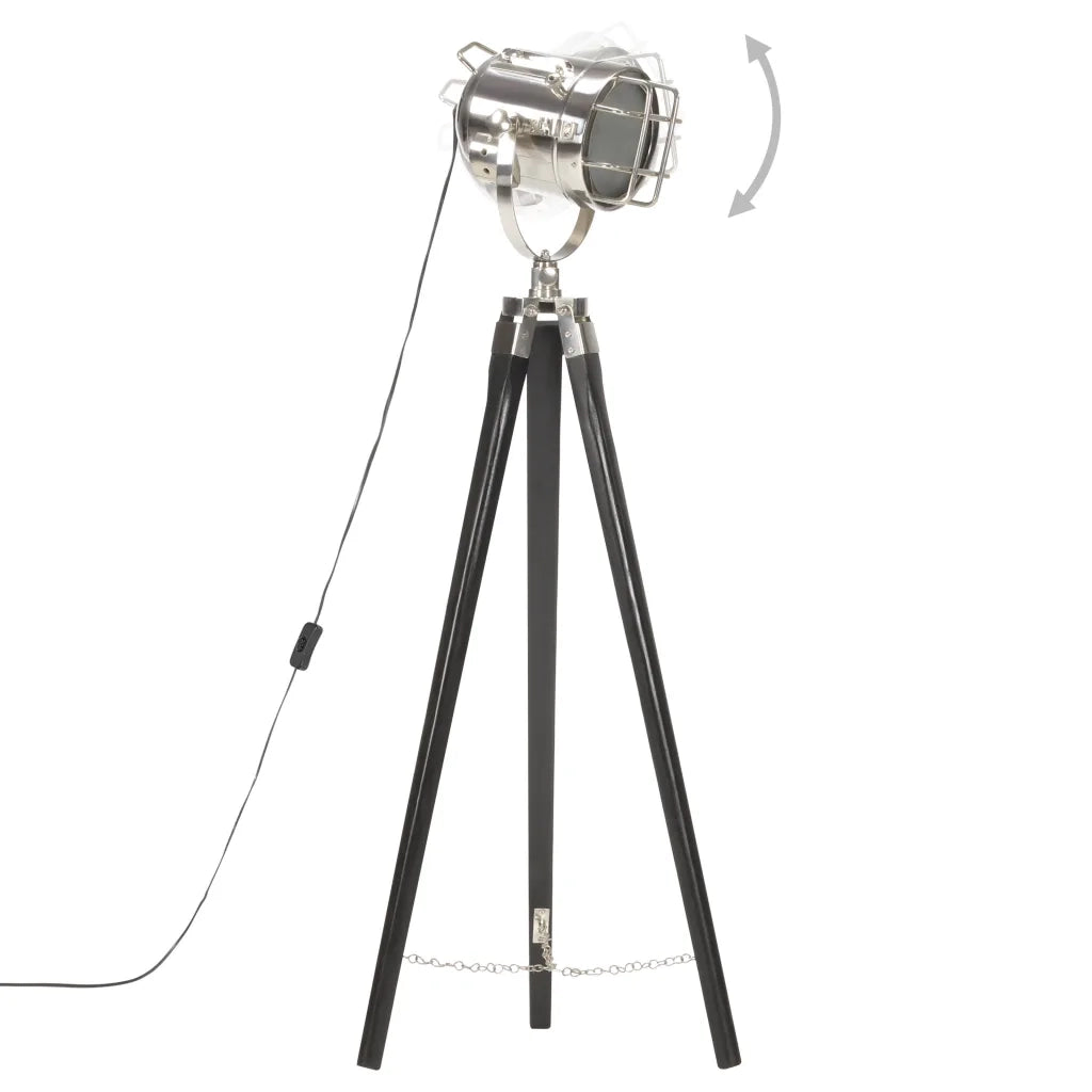 Lampada a Treppiede a Pavimento Nera in Legno di Mango 97 cm cod mxl 60964