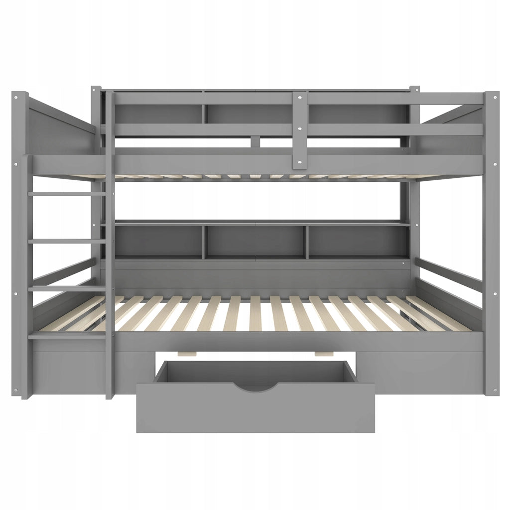 Letto a castello 90x200 - Xylo - Grigio con cassetti