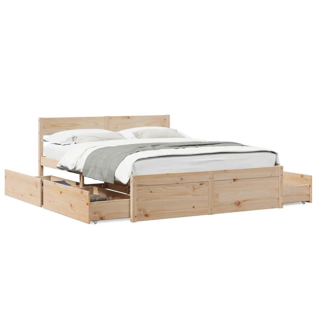 Letto senza Materasso 150x200 cm in Legno Massello di Pino 3282345