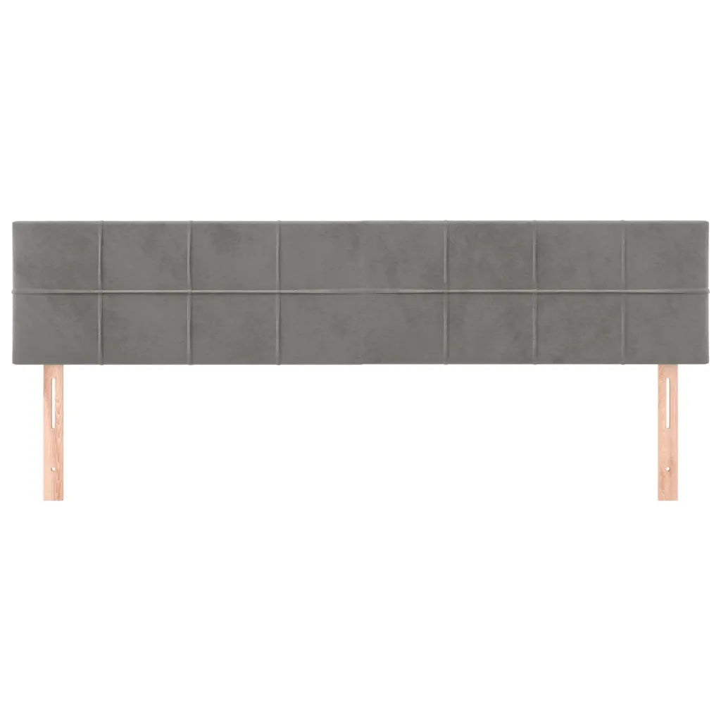 Testiera Grigio Chiaro 200x5x78/88 cm in Velluto 346096