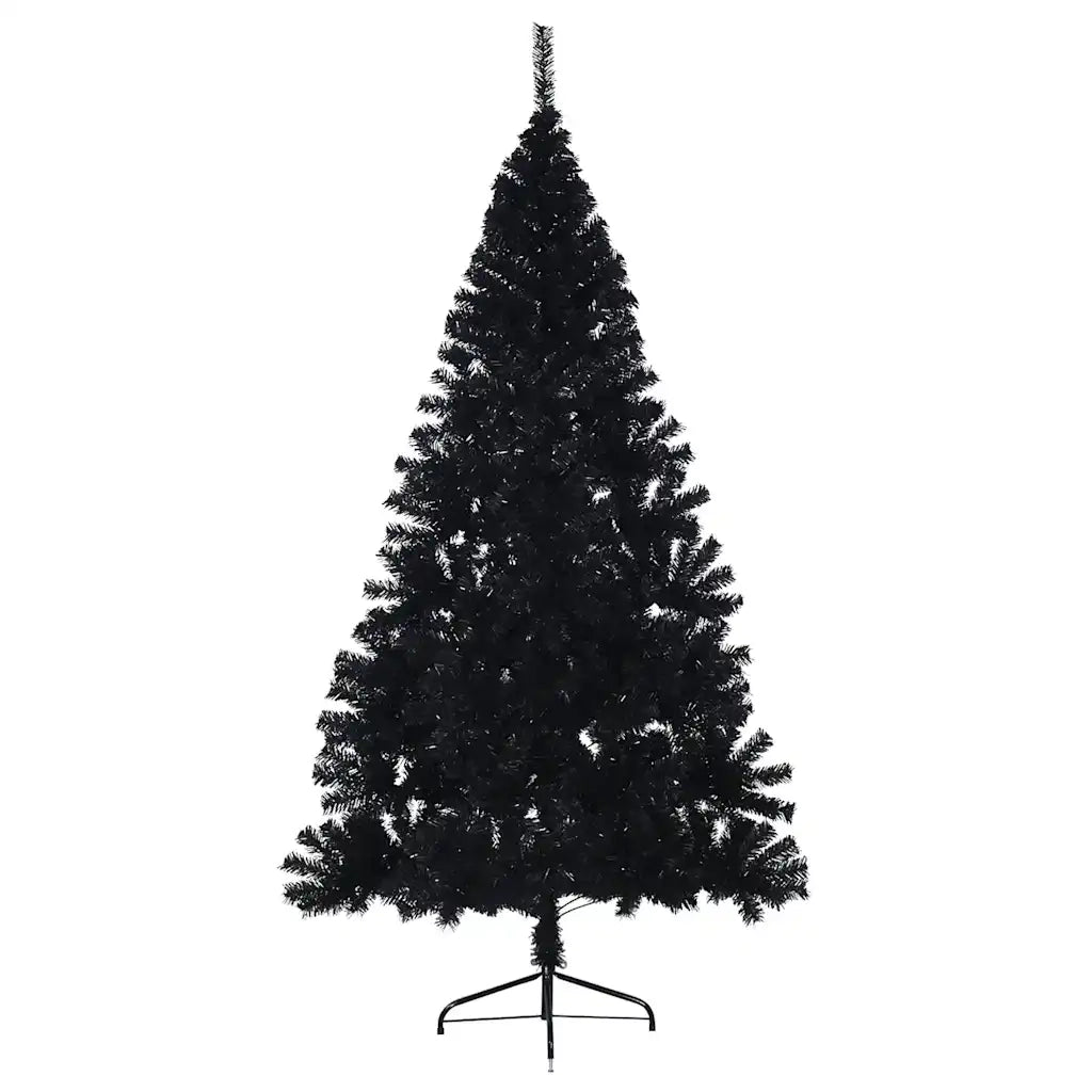 Albero di Natale Artificiale a Metà con Base Nero 210 cm PVC 344678
