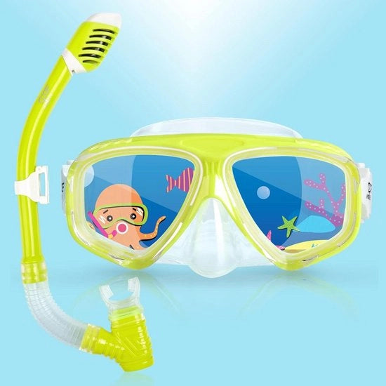 Kit di Snorkeling per Bambini | Maschera da Sub per Bambini con Snorkel | Vista Panoramica | Adatto per Ragazzi e Ragazze | Attrezzatura da Sub per Nuotatori | 3-12 Anni | Junior