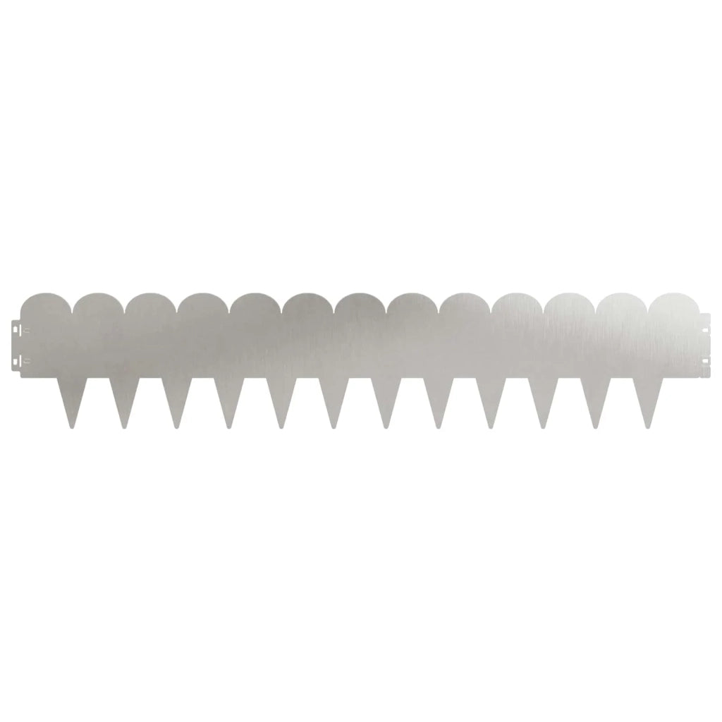 Bordura per Prato 30 pcs 103 x 20 cm Acciaio Argento 8008686