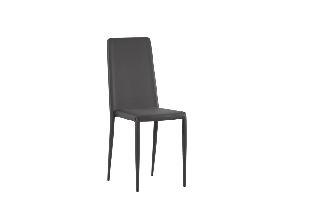 Cleo - Sedia in ecopelle grigio scuro 4 pz