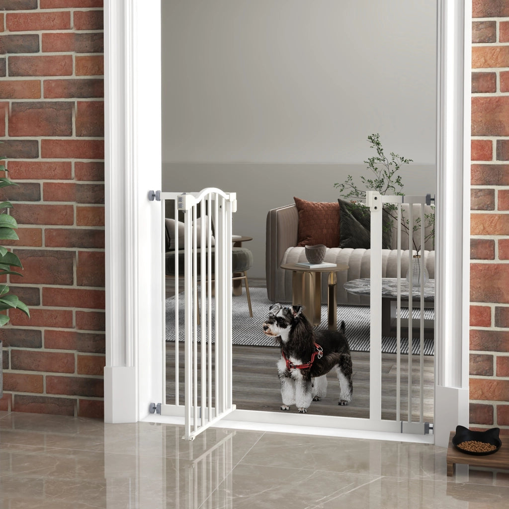 Cancelletto per Cani Estensibile ¨C Zephmum ¨C Metallo e Plastica, Bianco, 74-100x78 cm