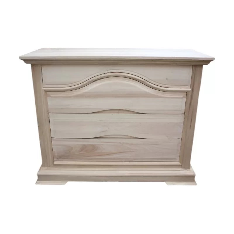 cassettiera classica 4 cassetti legno grezzo 125x52x99 (495) - Mobili 2G