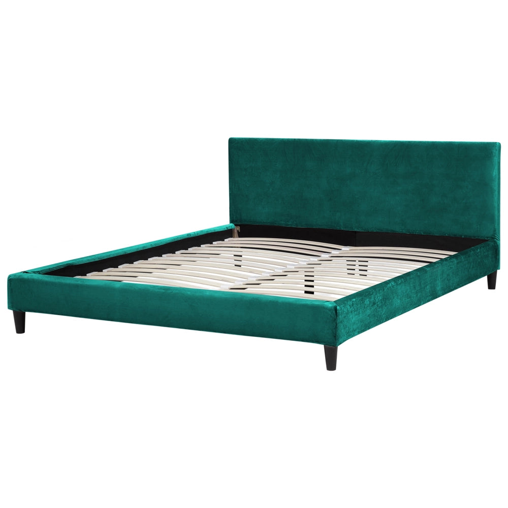 Letto 180 x 200 cm con  rete a doghe in velluto grigio contemporanea