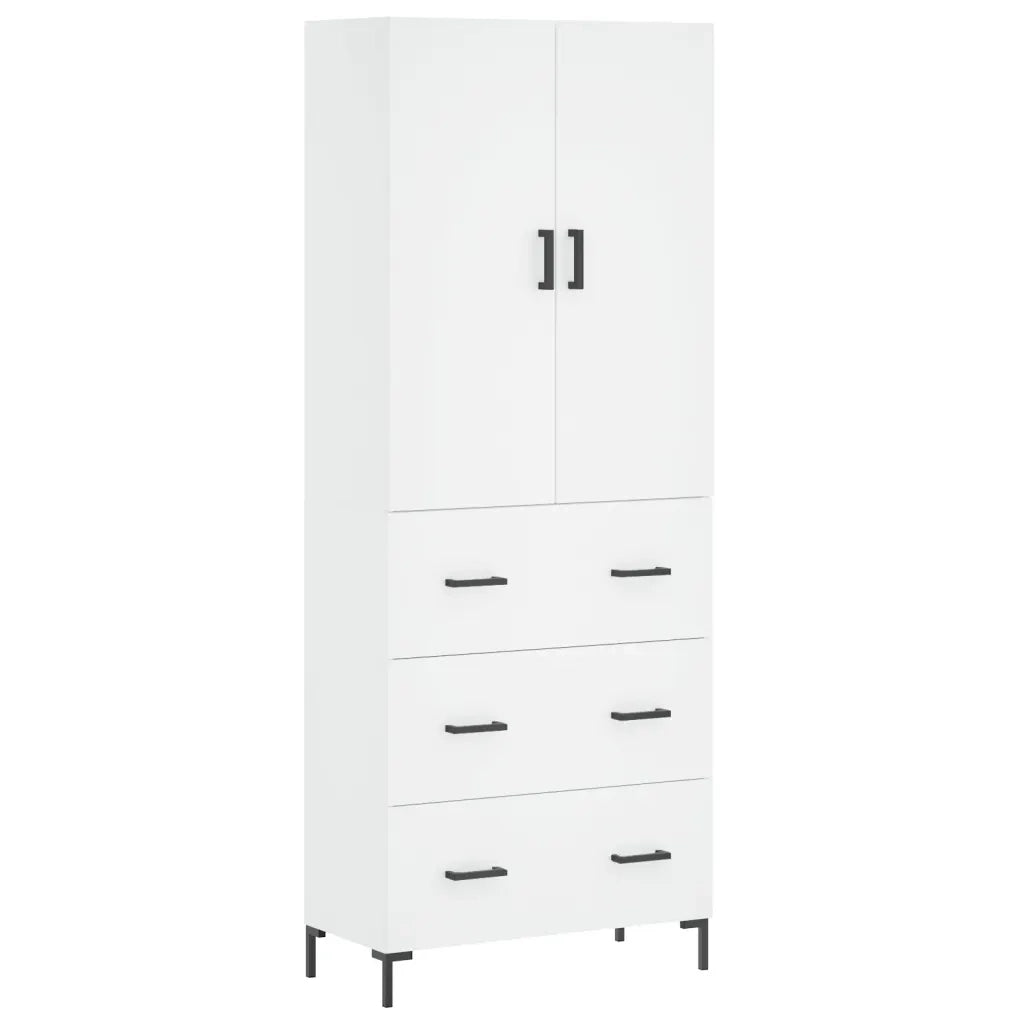 Credenza | Madia | Buffet da pranzo | Armadio da pranzo Bianca 69,5x34x180 cm in Legno Multistrato