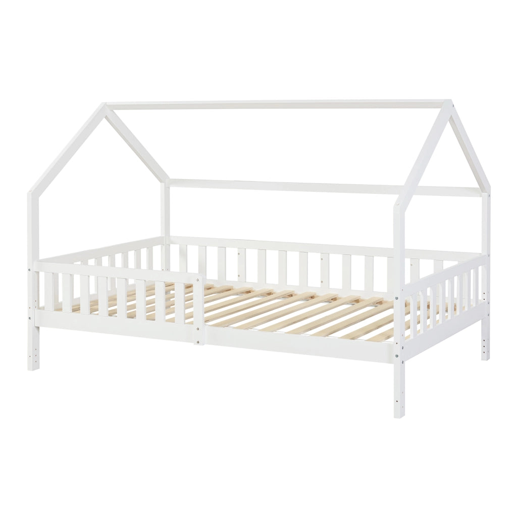 Letto Casetta per Cameretta Ydre 120x200 cm Bianco [en.casa]