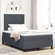 Letto Contenitore con Materasso & Luce LED Grigio Scuro Piccolo Matrimoniale in Velluto