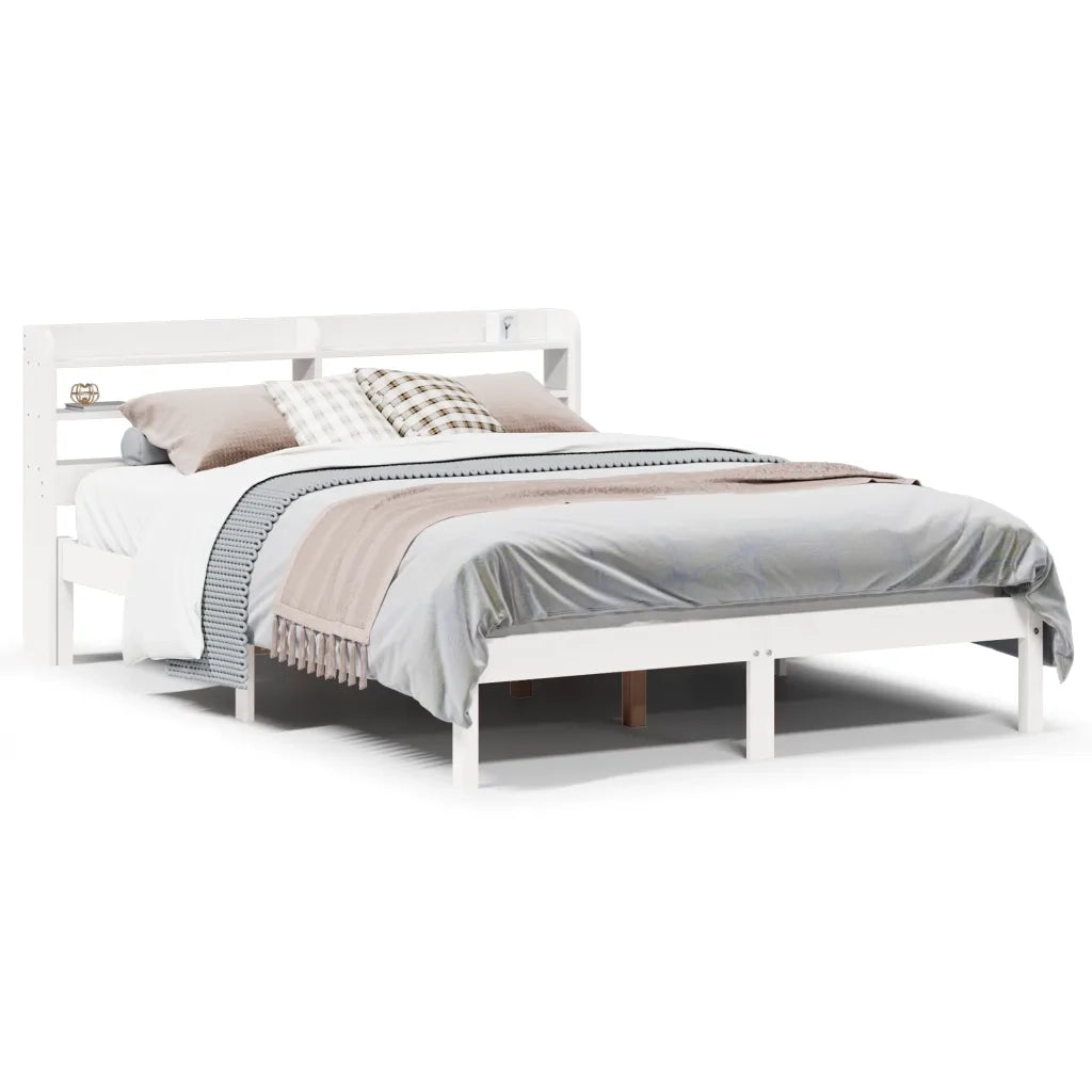 Letto senza Materasso Bianco 120x200 cm Legno Massello di Pino 3306540