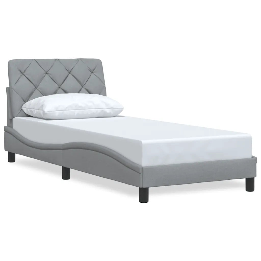 Giroletto senza Materasso Grigio Chiaro 90x190 cm Tessuto