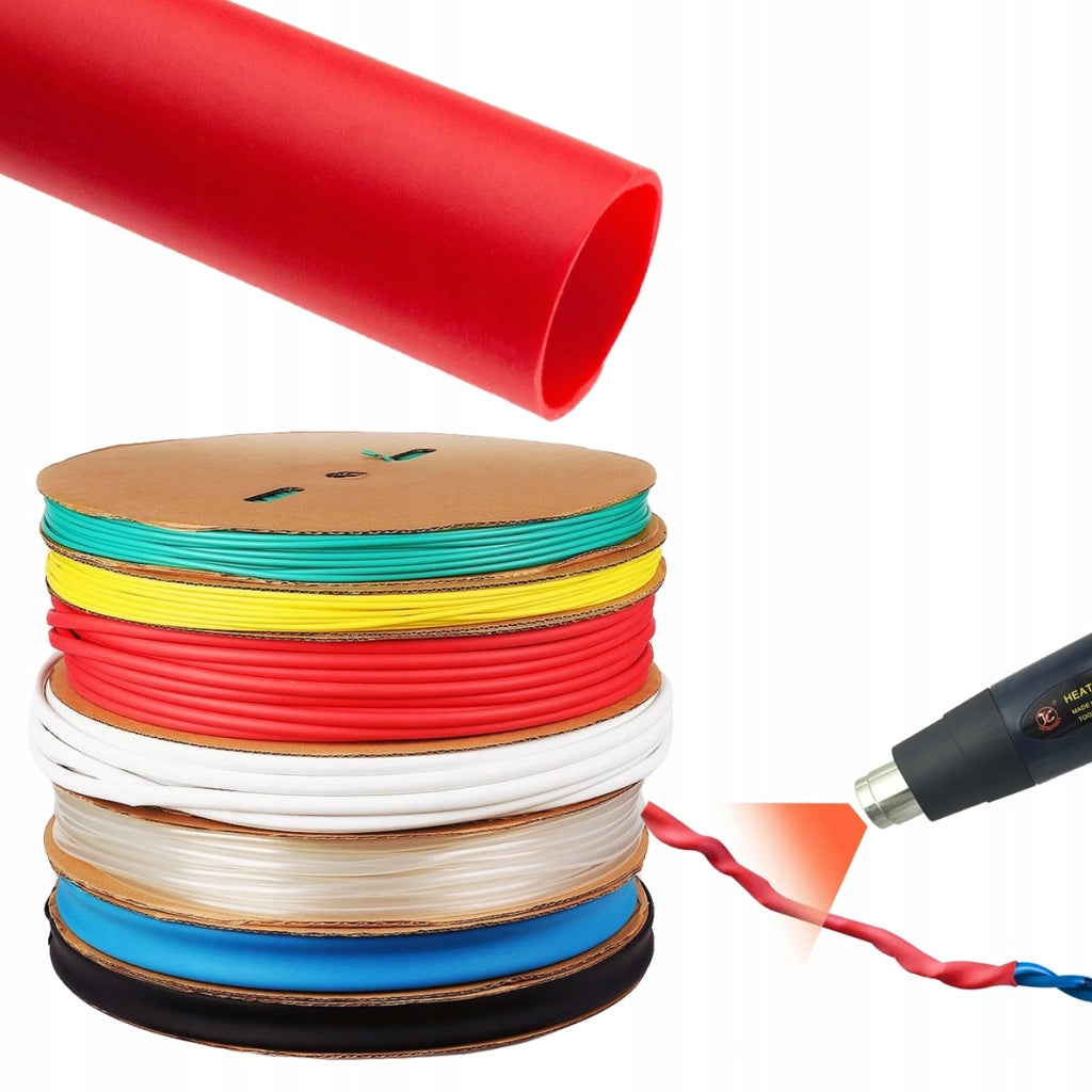Tubo Termorestringente Rosso 11mm 1m – Flessibile e Autoestinguente | Riduzione 2:1, Resistente UV, Impermeabile