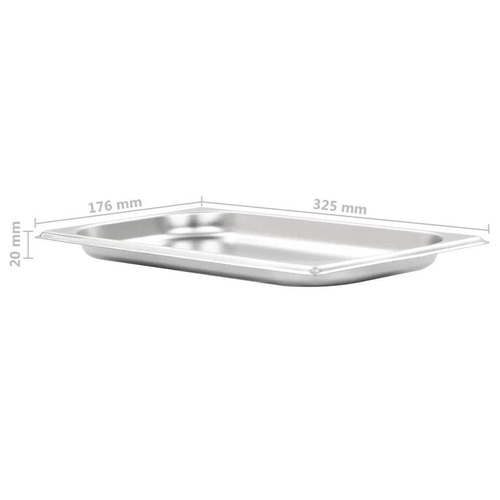 vidaXL Contenitori Gastronorm 12 pz GN 1/3 20 mm in Acciaio Inox