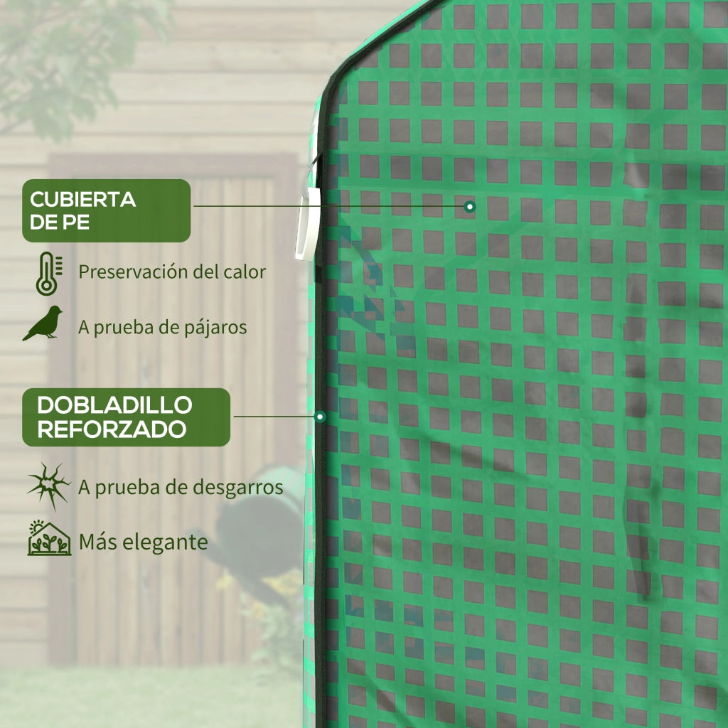 Copertura Serra Sostitutiva con Finestra e Porta ¨C Zephmum ¨C Verde 140x143x190 cm