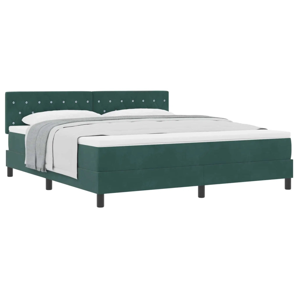 Letto a molle con materasso Verde Scuro 180 x 200 cm Velluto 3339125