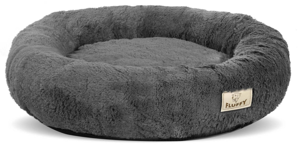 AIO FACTORY Letto per cani impermeabile Shaggy Bed grigio scuro da 40 cm