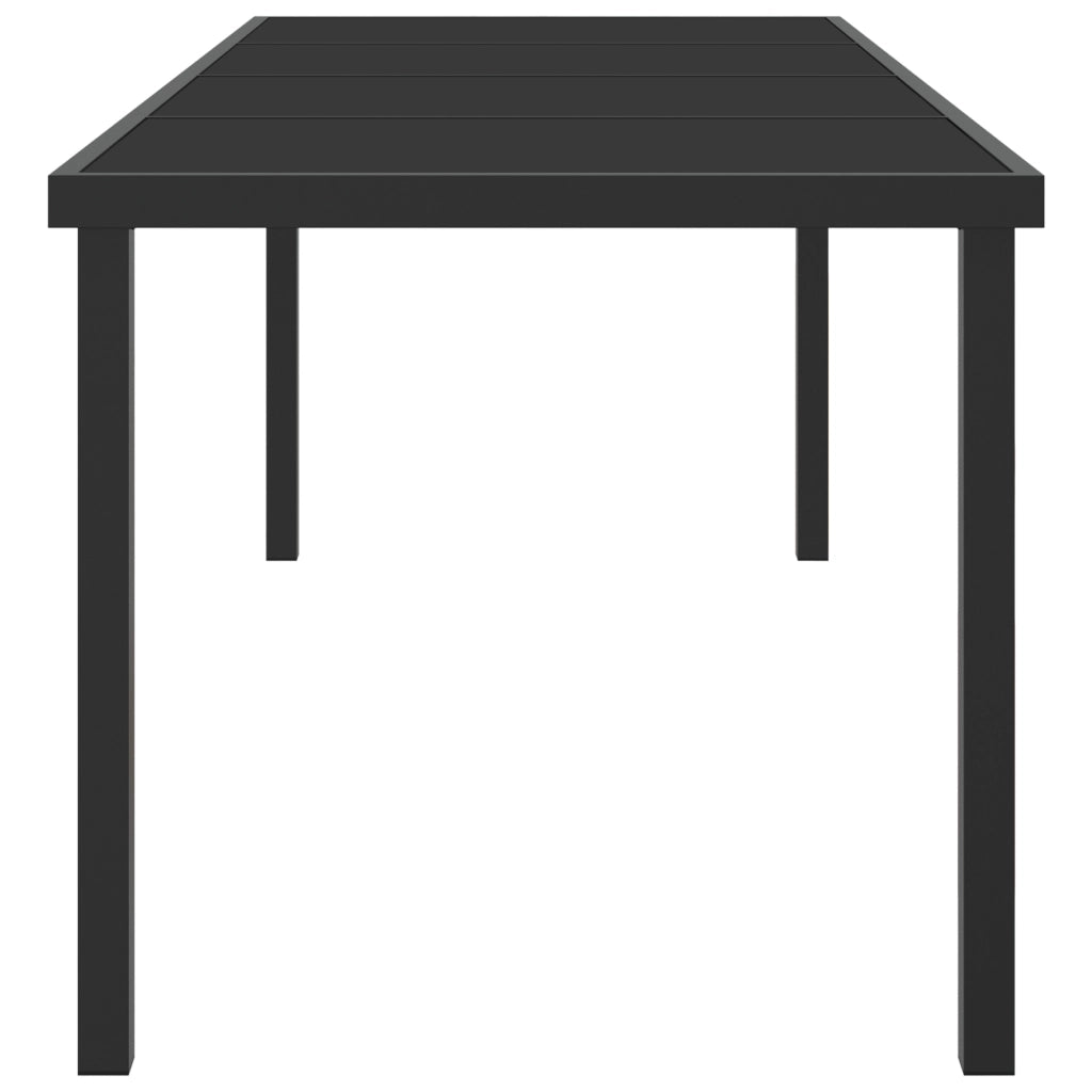 Tavolo da Giardino  Nero 200x80x73 cm in Vetro Temperato