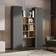 Madia Danila, Credenza 14 Ripiani Made in Italy, 40x30x180h cm Nero Antracite