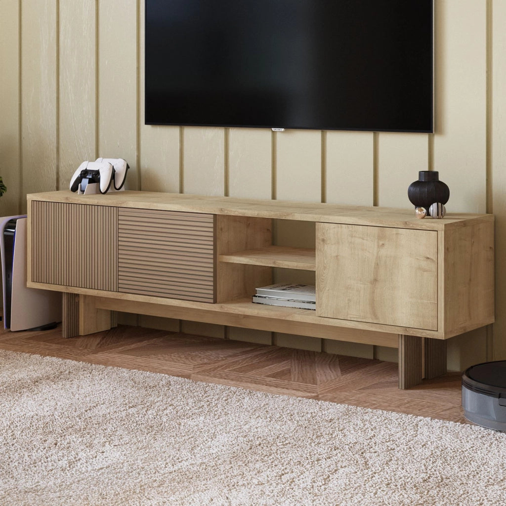 Porta TV in legno "Ravello" - 150 x 30 x 45 cm - Beige
