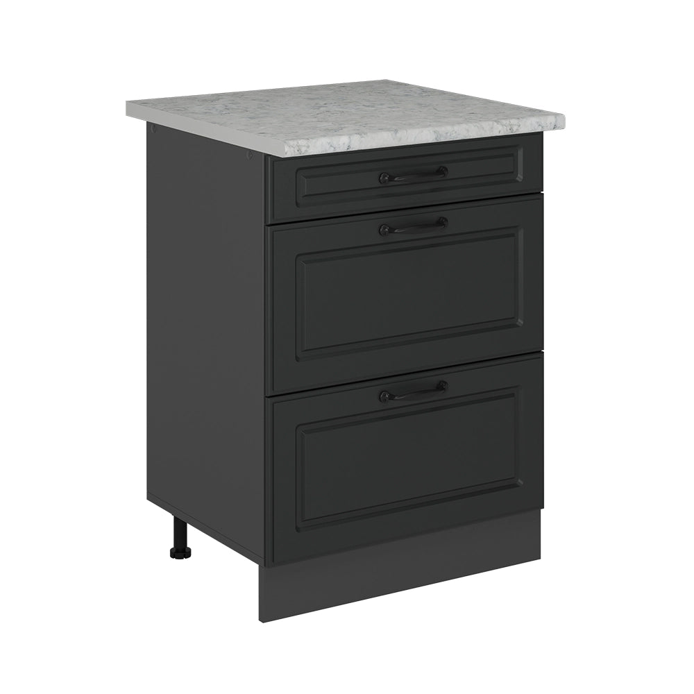 Vicco Mobiletto base per cucina Antracite casa di campagna 60 cm PL Marmo