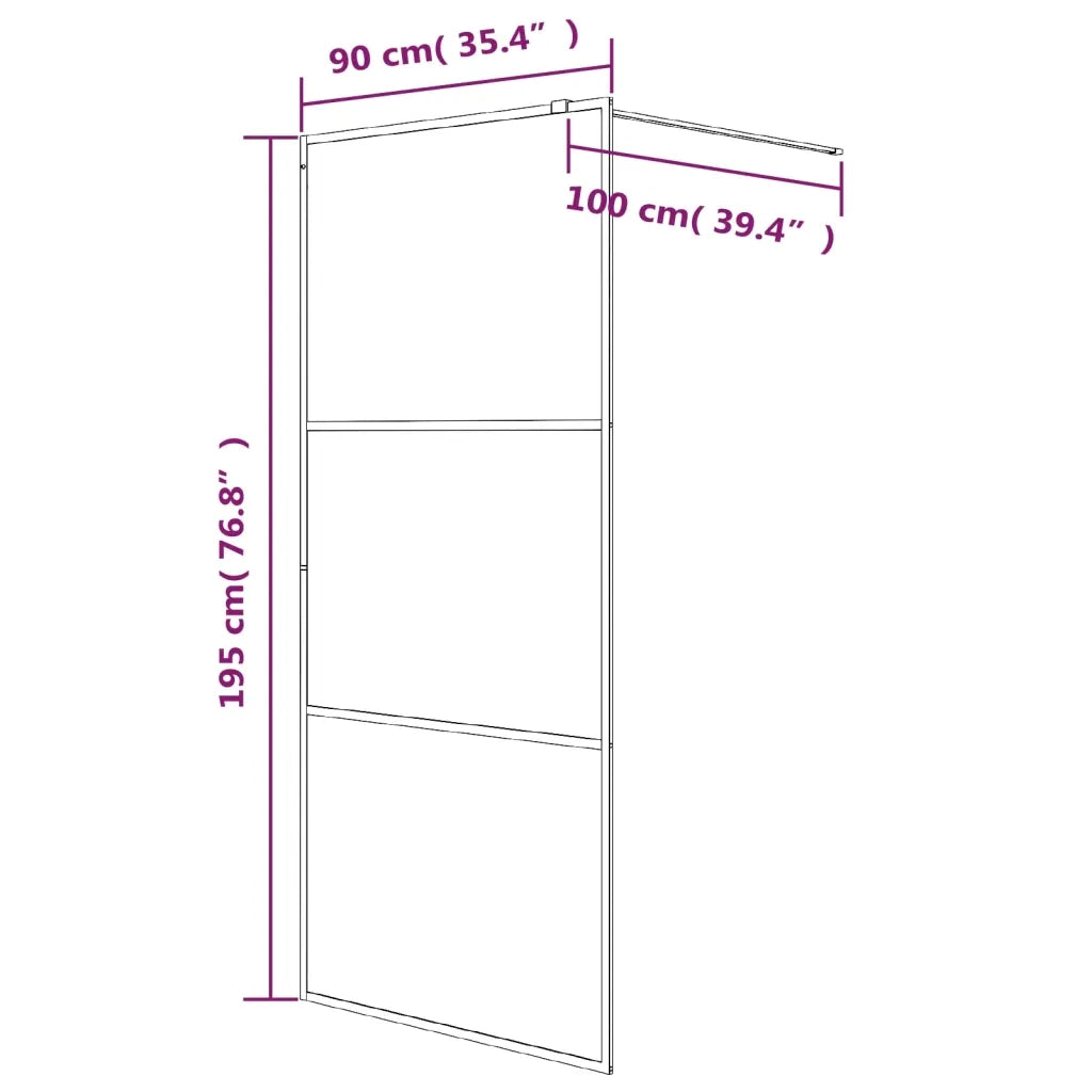 Parete Doccia Walk in 90x195 cm Vetro Smerigliato ESG 152111