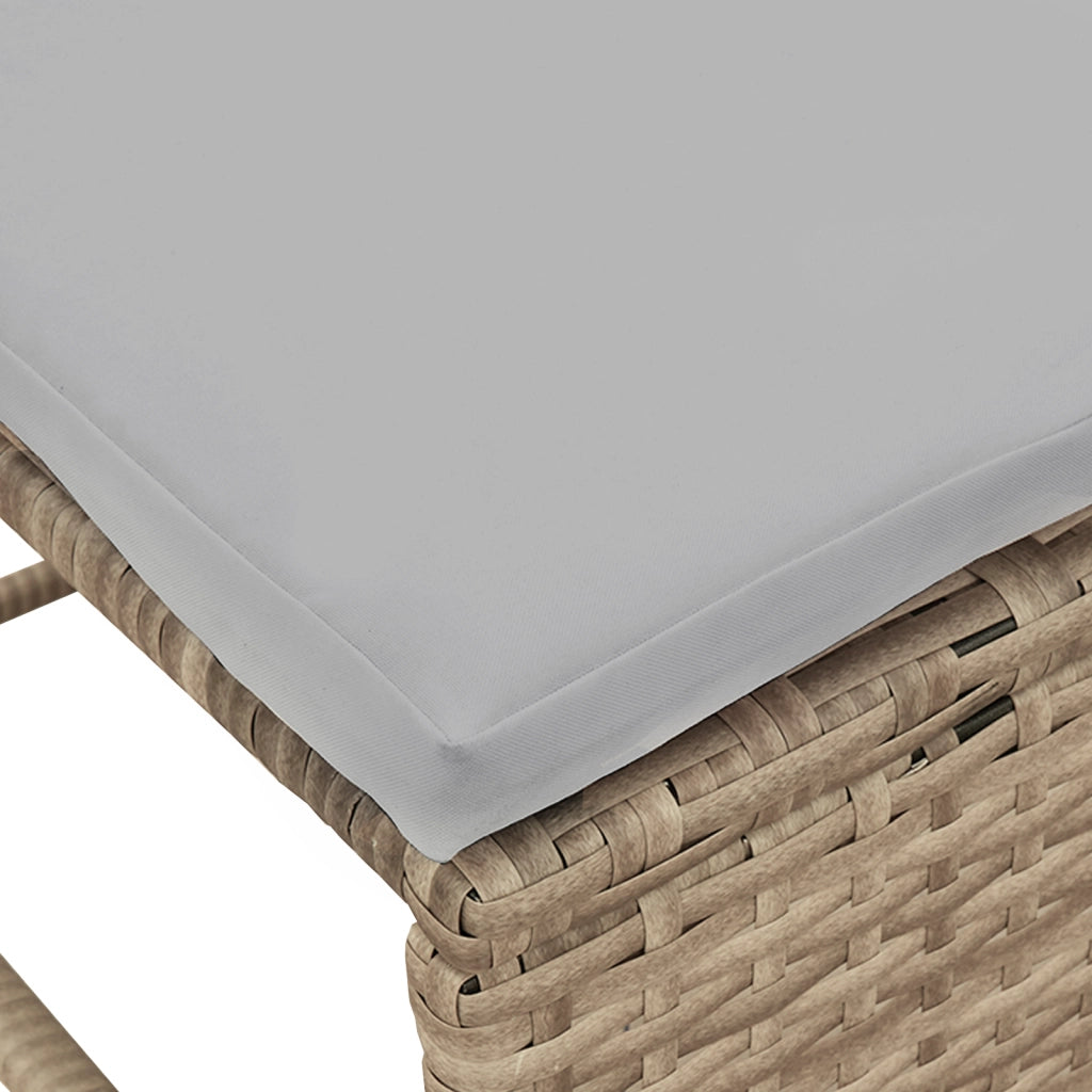 Set Divano Esterno Beige e Grigio Chiaro Rattan, Tessuto Standard