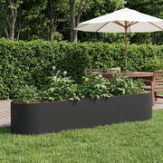 Letto rialzato da giardino Nero 220 x 40 x 40 cm Acciaio 8011719