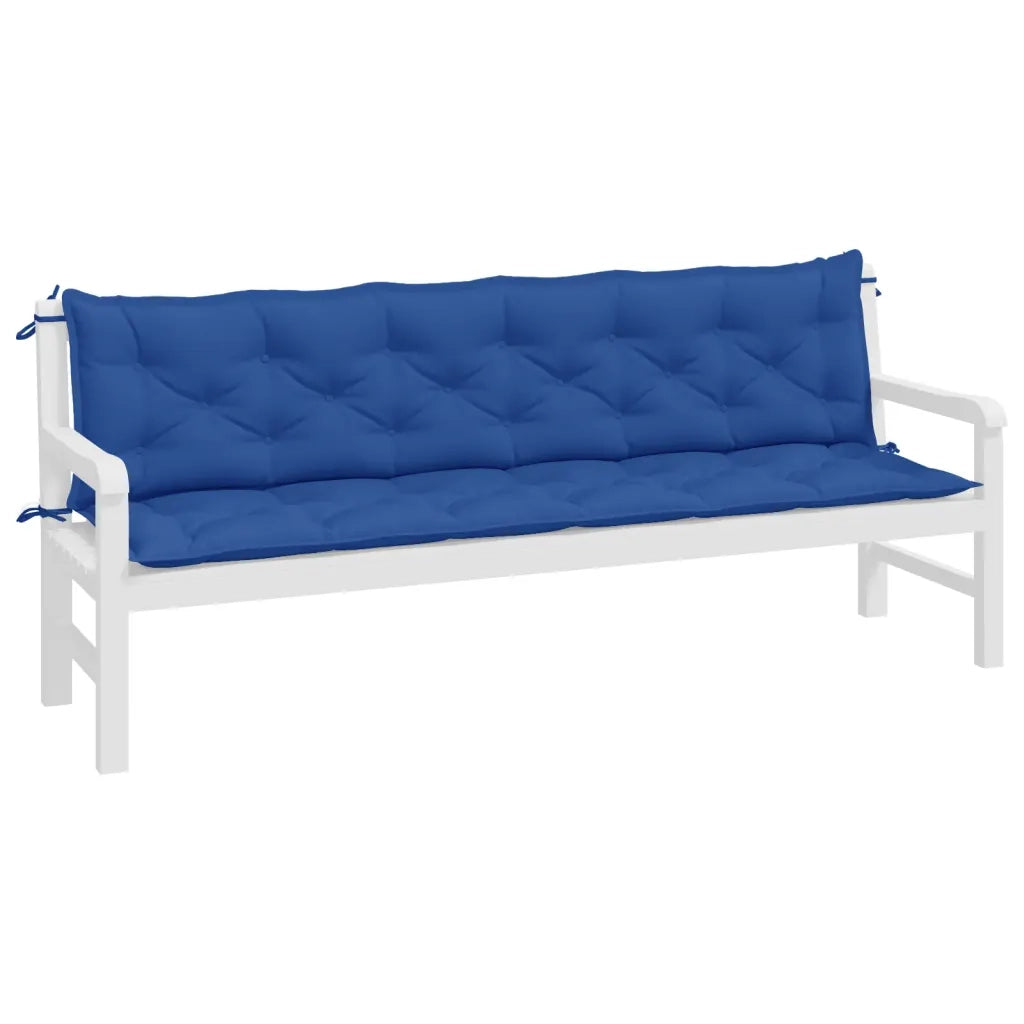 Cuscini per Panca 2 pz-Set di 2 Cuscini per panchina Blu 200x50x7 cm in Tessuto Oxford