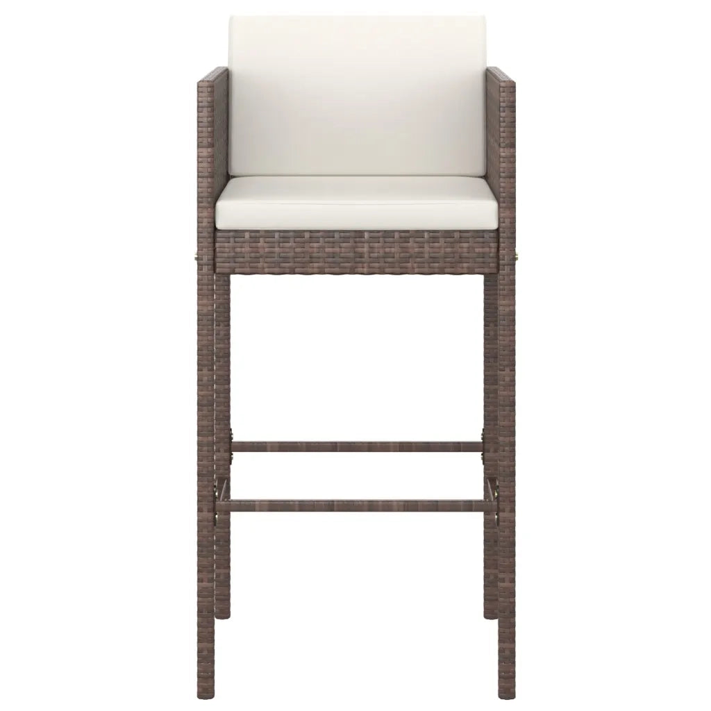 Set da Bar da Giardino 5 pz con Cuscini in Polyrattan Marrone cod mxl 34640