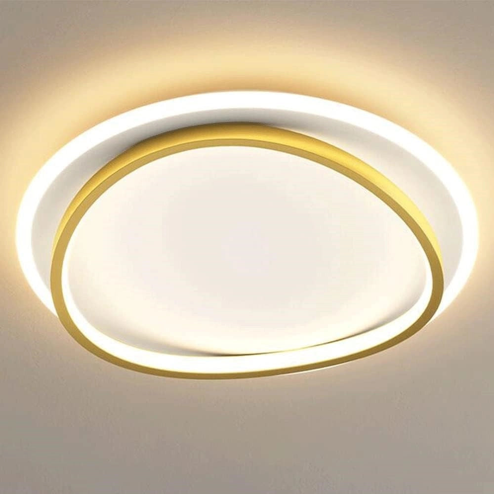 Trade Shop - Plafoniera Led 36w Cerchio Bianco Oro Moderno Soffitto Tonda Luce Naturale 71493 -