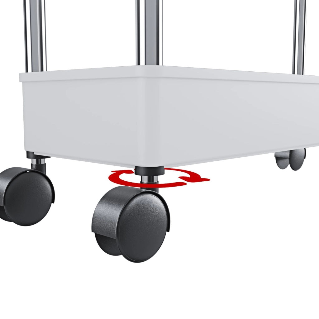 Carrello Portaoggetti A 4 Ripiani Mobile Salvaspazio In Plastica Con Ruote Struttura In Acciaio Per Spazi Ridotti Cucina Bagno Lavanderia Camera Da Letto Salotto Studio 40 x 13 x 85 Cm Bianco