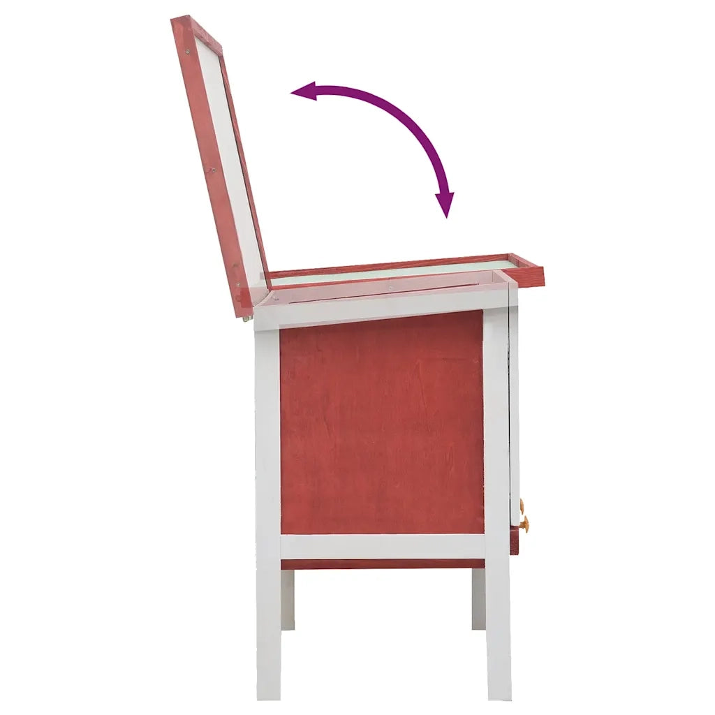 Conigliera per Esterni con Piano Singolo Rossa in Legno cod mxl 48401