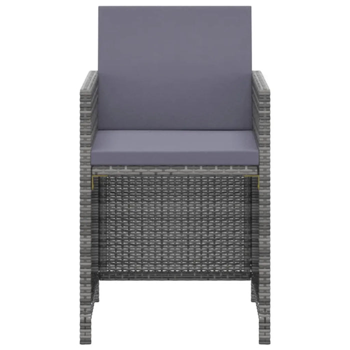 Set da Pranzo da Giardino 3 pz con Cuscini Polyrattan Grigio 3095490