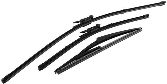 Set di schermo lavacristalli - 2x schermo lavacristalli anteriore 24/16 pollici - 1x schermo lavacristalli posteriore 12 pollici - plastica - compatibile con Qashqai 2007-2013 - schermo lavacristalli