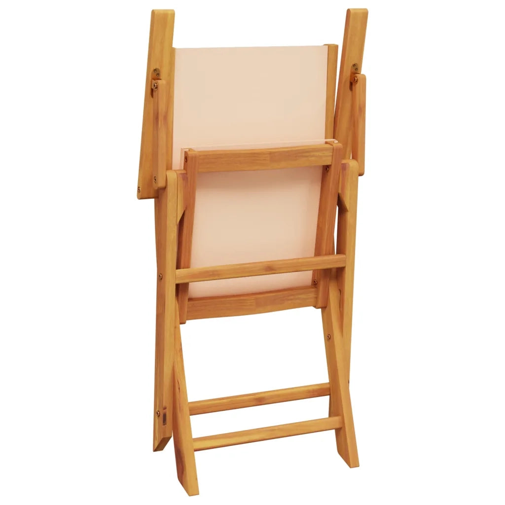 Set Pranzo da Giardino 5 pz Beige in Tessuto e Legno Massello 3281823