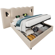 Letto 160x200 cm bianco/rovere chiaro con cassetti， senza materasso