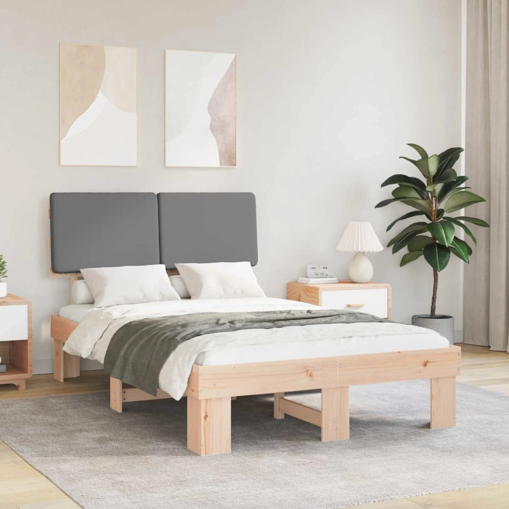 Letto con Testiera Rivestita Grigio chiaro 120 x 200 cm