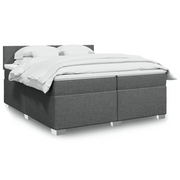 Giroletto a Molle con Materasso Grigio Scuro 200x200 cm Tessuto 3285989