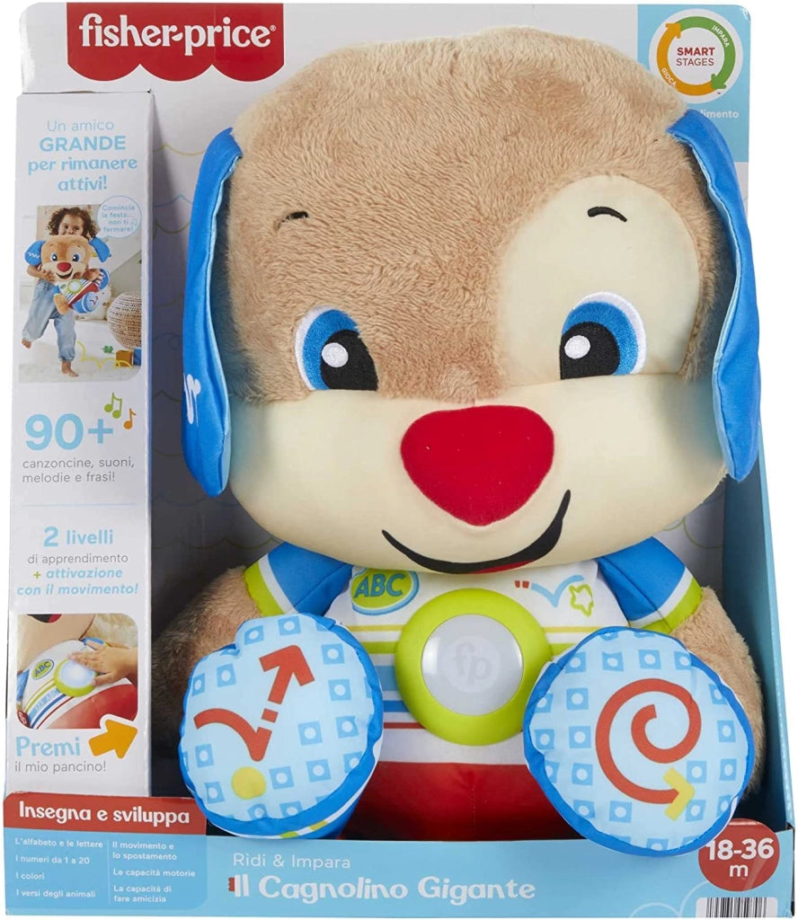 CAGNOLINO GIGANTE PELUCHE MUSICALE CON LUCI SUONI CANZONI E FRASI