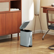 Pattumiera in metallo 5 L con secchio interno removibile e pedale, grigio