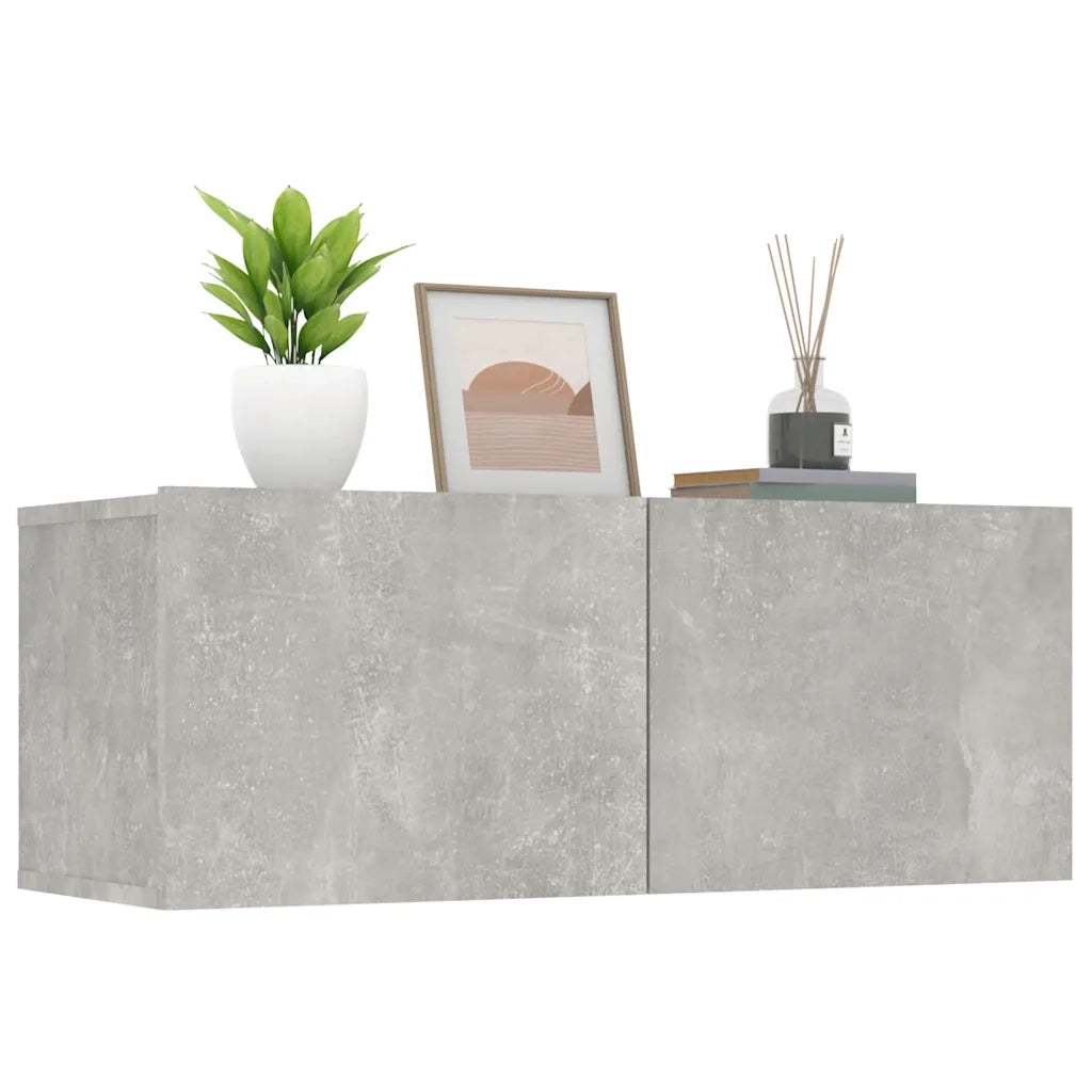 Mobili TV 2 pz Grigio Cemento 80x30x30 cm in Legno Multistrato 804539