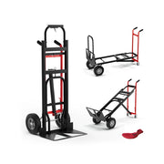 Carrello pieghevole 3 in 1 dimensioni 57 x 53 x 131 cm portata 450 kg ergonomico e robusto metallo rosso 20_0017204