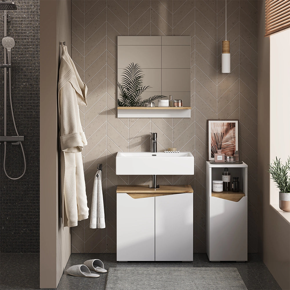 Vicco Set di mobili da bagno Bianco 3 parti, con mobile midi