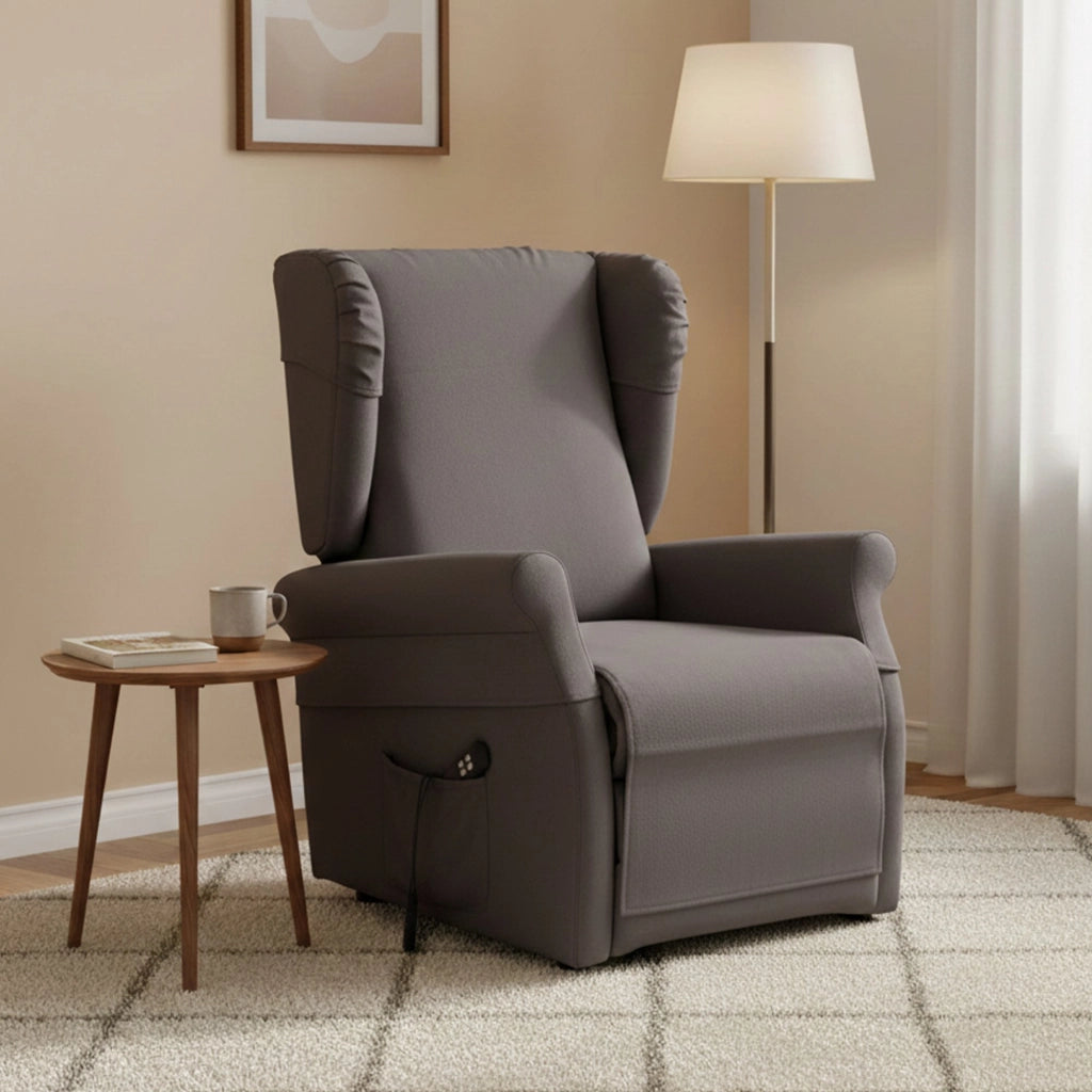 Poltroncina Treia, Poltrona Sfoderabile Made in Italy, 75x84x107h cm Nero Antracite
