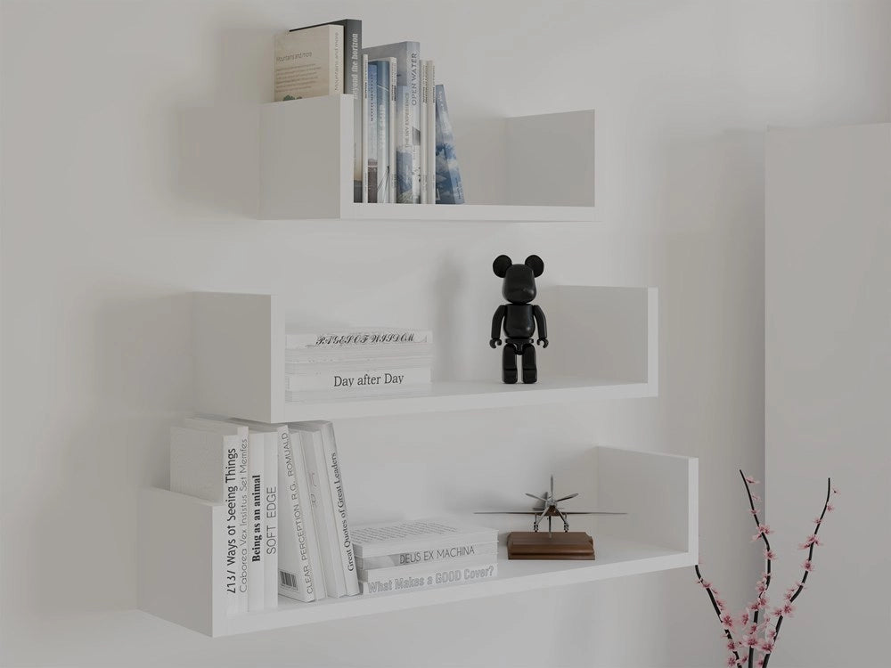 Scaffale da parete sospeso MOBI 3p bianco libreria moderna