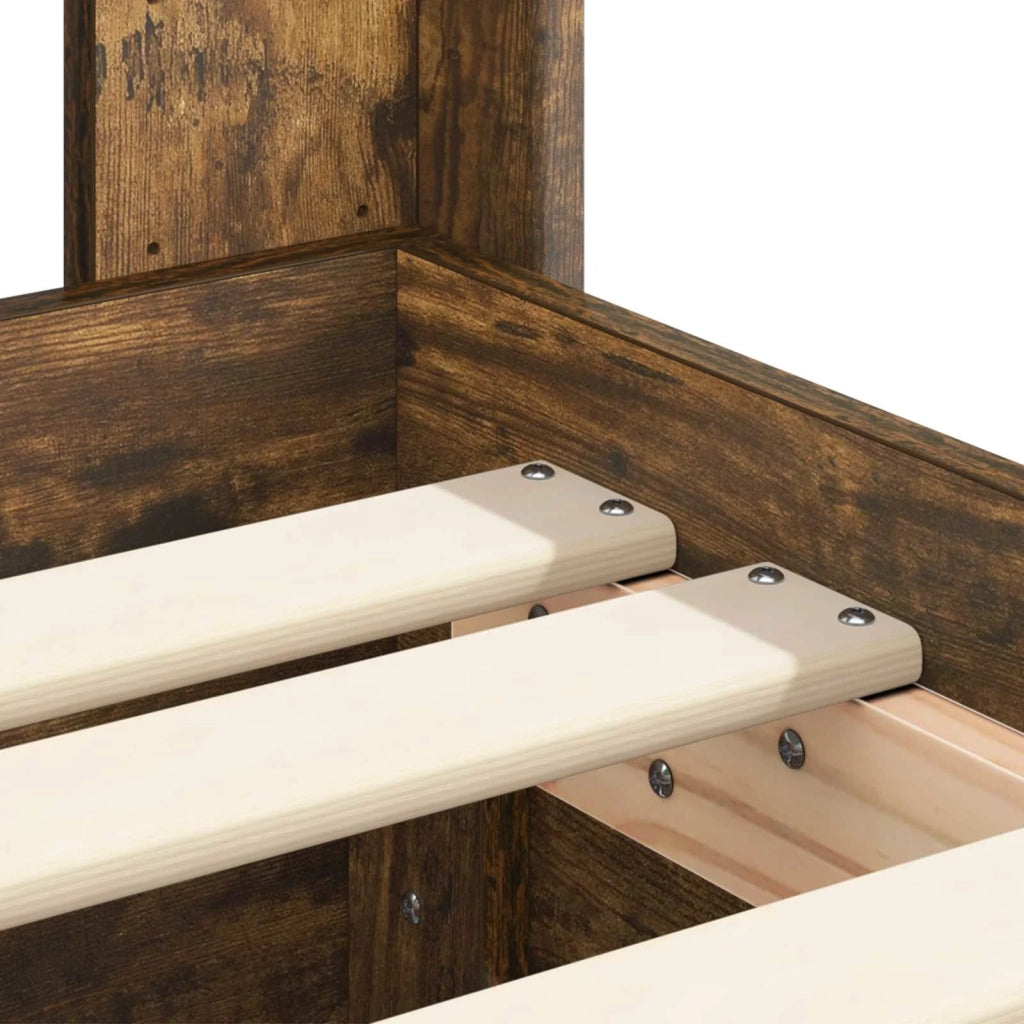 Struttura del letto con stoccaggio e testata Rovere Fumo 3414333