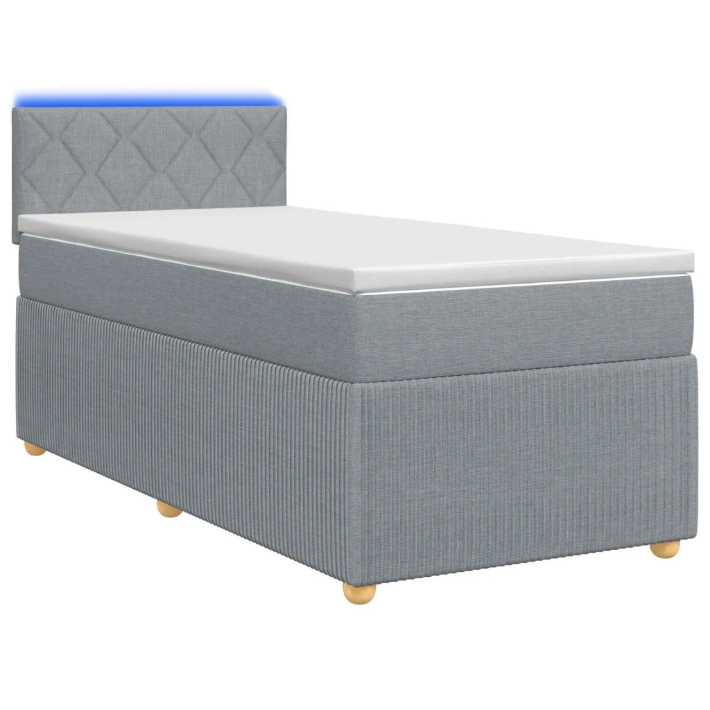 Letto box spring con materasso Grigio Chiaro 100 x 200 cm 3452869