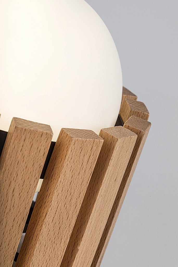 Lampada da tavolo scandinava Noxelle 1xG9 nero legno vetro