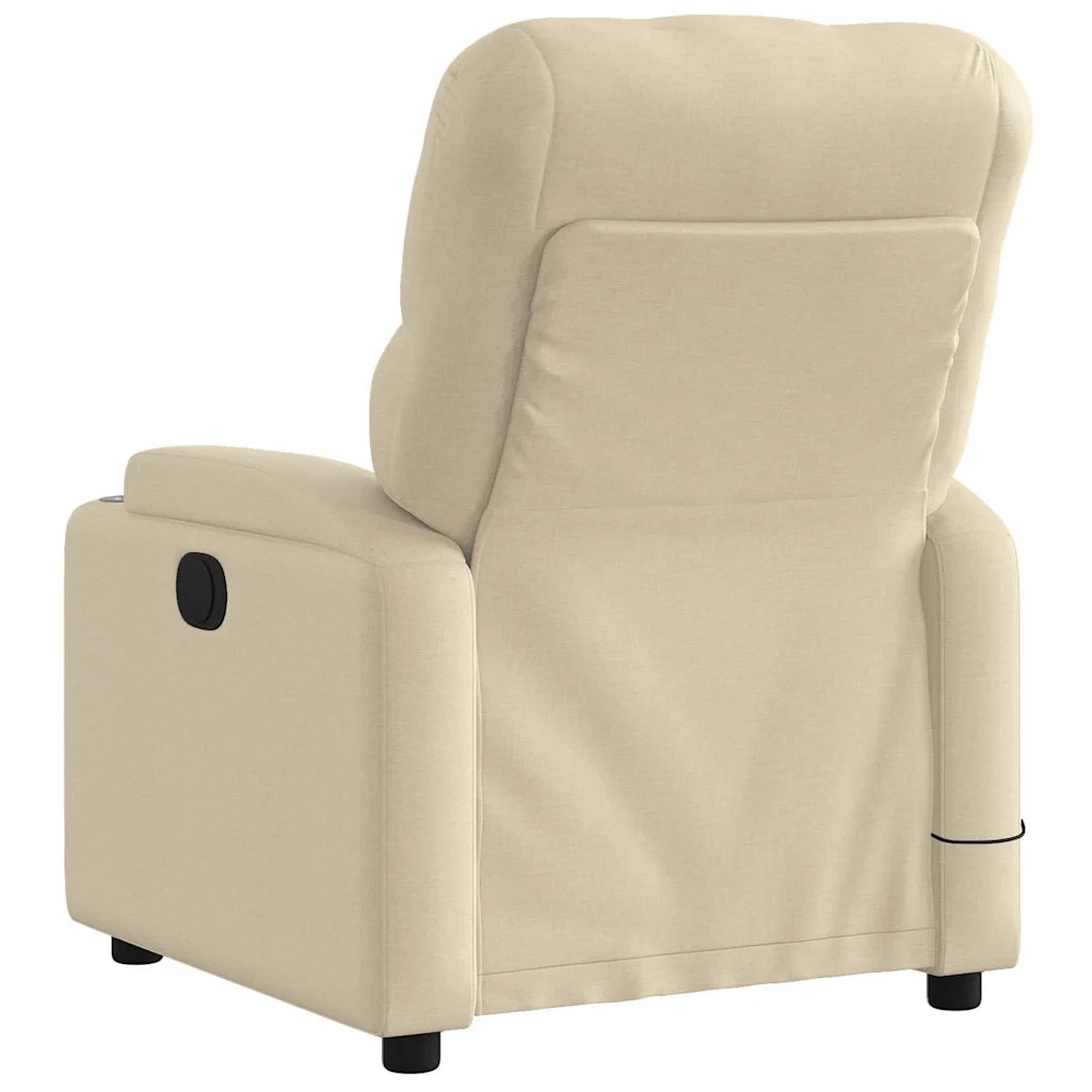 Divano Sedia-Poltrona Reclinabile Massaggiante Elettrica Crema in Tessuto 942971